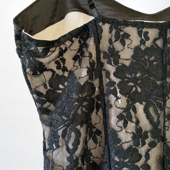Express Black Nude Bustier Lace Tank Blouse Top Size XS - Picture 5 of 7